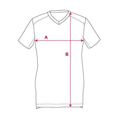 Mens High Performance Tee Shirt measurement diagram