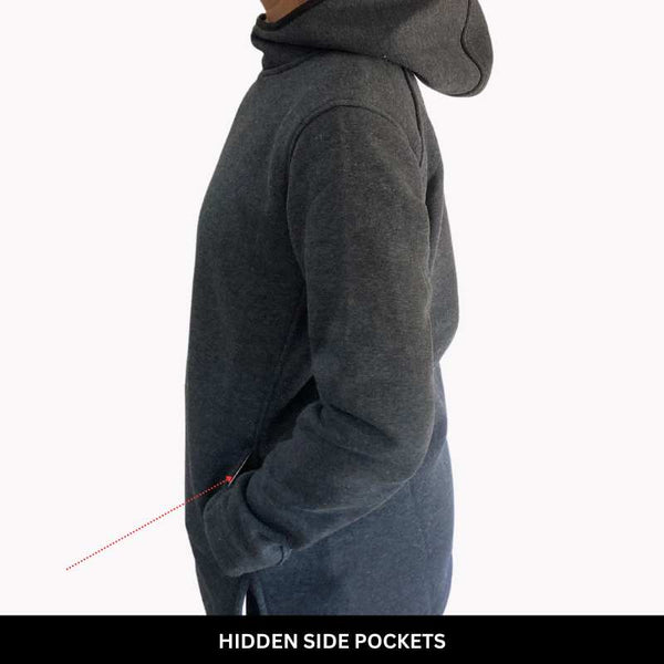 Fleece Pullover Hoodie Kids Ladies Mens Dark Greymarle