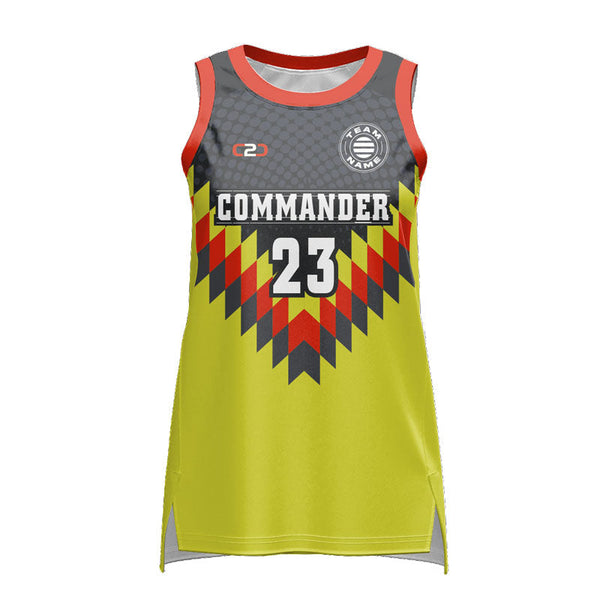 Custom COMMANDER Ladies Basketball Singlet Front View
